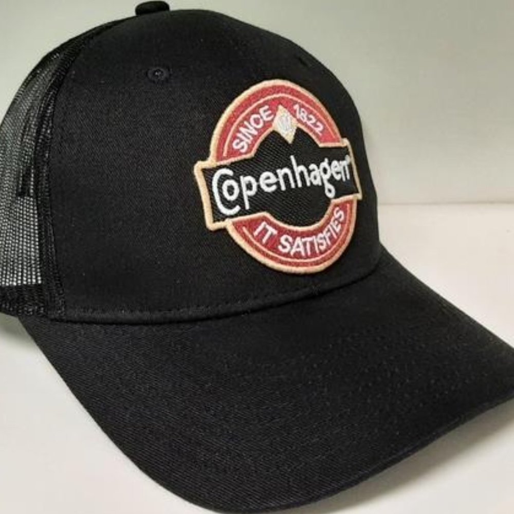 Retro Copenhagen Patch Mesh Snapback Low Profile Vintage Trucker Hat Snuff Cap